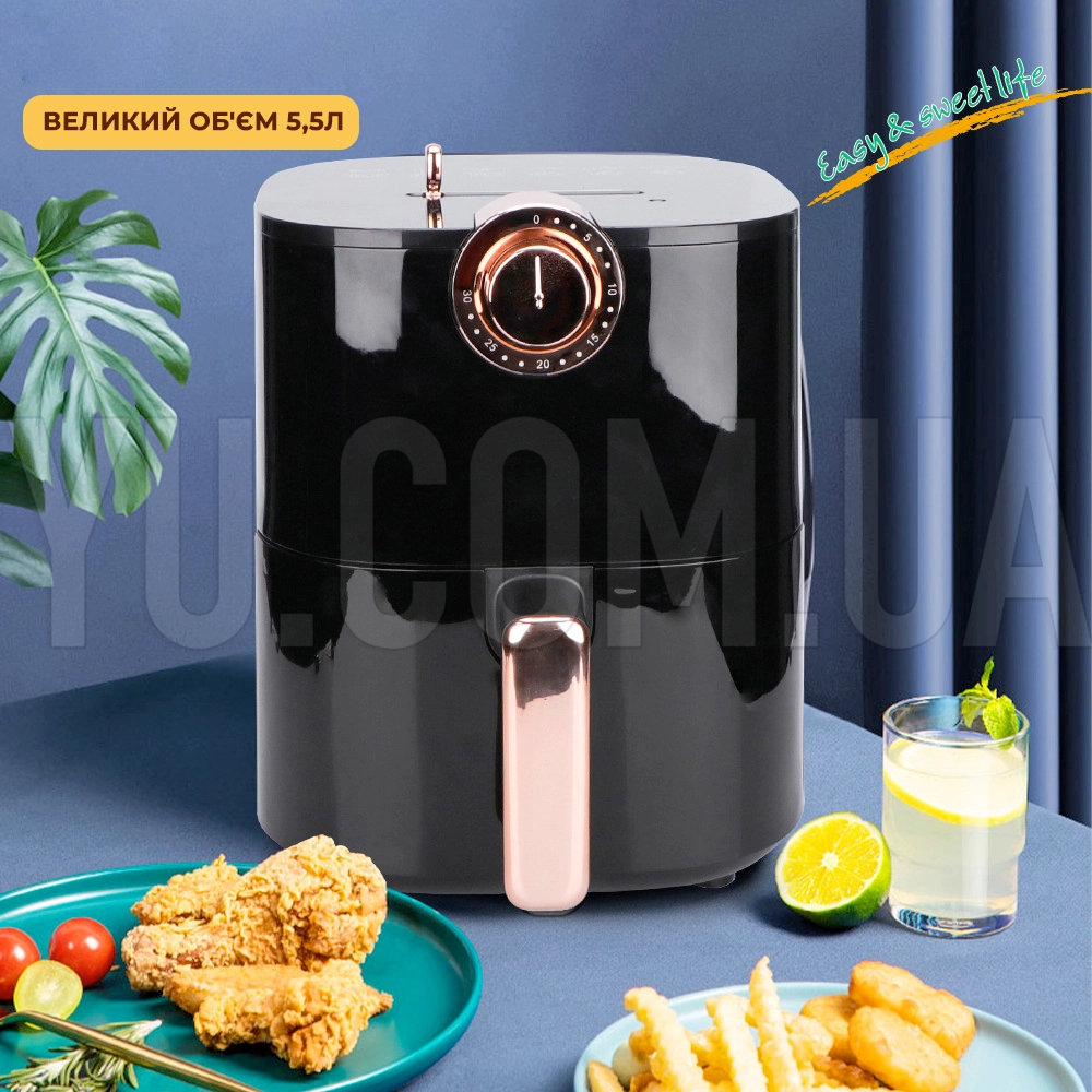 Електрична повітряна фритюрниця RAF R.5218 5,5л 2000В Air fryer Електрична повітряна фритюрниця RAF R.5218 5,5л 2000В Air fryer